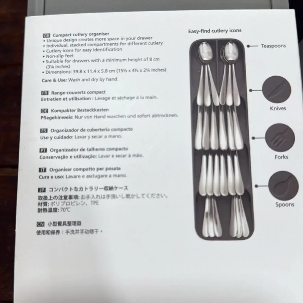 Joseph Joseph duo Gray Compact Cutlery Organiser | Set of 2